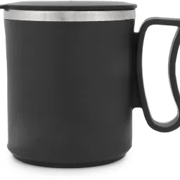 1 Pc Double Walled Plastic Covered Travel Tea/Coffee With Lid Stainless Steel Coffee Mug-0
