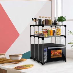 Microwave Stand Carbon Steel Kitchen Trolley-image-64
