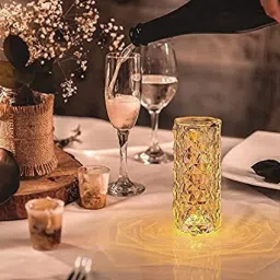 lexmyne Crystal Rose Diamond 16 Color Rgb Changing Mode Led Night Lights Table Lamp image 4