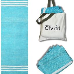 Atvi.fit Pure cotton anti-skid, machine wash yoga mat. 73in x 24in, 5mm(Green) Green 5 mm Yoga Mat-image-93