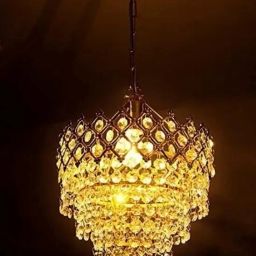 crystal Gold polish metal 260mm chandelier hanging ceiling pendant jhoomar Chandelier Ceiling Lamp-image-58
