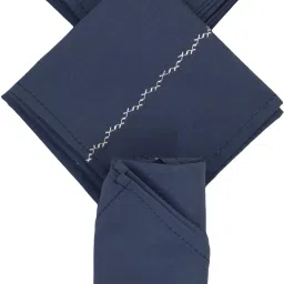 Vissage Pack of 3 Designer Handkerchiefs (Men) Cotton: Dark Blue ["Dark Blue"] Handkerchief-image-50
