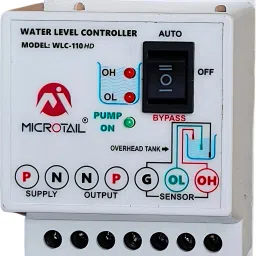 MICROTAIL Fully Automatic Water Level Controller 20 Ampere Capacity with 3 Sensors Wired Sensor Security System-18