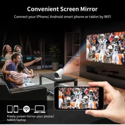 Riserstime Android 11.0 Smart Home Projector, 4,000+ Apps, Netflix, YouTube, 4K Resolution Projector Screen (Width 50 cm x 100 cm Height) image 3