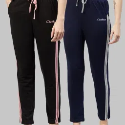 Pack of 2 Women Solid Multicolor Track Pants-image-96