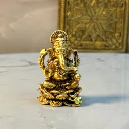 Ganesh Ji Statue of Brass| Lord Ganesh Idol| Home Improvement Items Decorative Showpiece - 3.05 cm-image-70