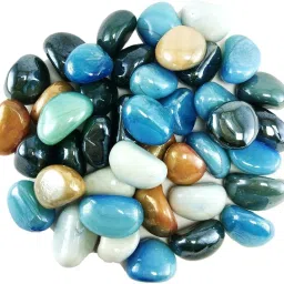 Milky Multi-color Kaju Glass stone/Pebble, approx 50 pieces_P4 Regular Asymmetrical Crystal Pebbles-image-60