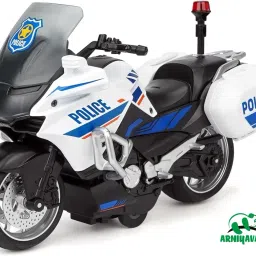 Police Motorcycle Toy, Pull Back Toy Motorcycle with Sound & Light Toy-26