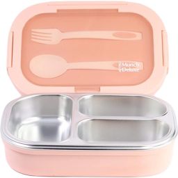 Munch Deluxe with Stylish Lid BPA Free Food Grade 2 Containers Lunch Box-image-2
