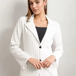 Women Printed Tuxedo Style Casual Blazer-image-24