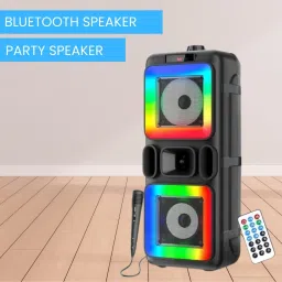 GUGGU Pushpa(PORTABLE BLUETOOTH PARTY SPEAKER) 3D Sound With Karaoke Mic/RGB LightH6 40 W Bluetooth Party Speaker-picture-4