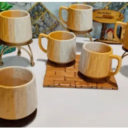 Pack of 6 Ceramic Premium Stoneware Ceramic Coffee/tea cup set (150 ml, Pack of 6)-image-53
