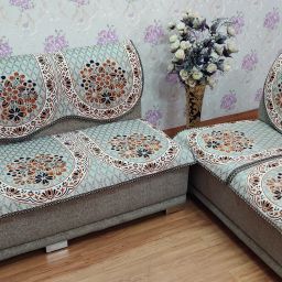 Jacquard, Polycotton Floral 3+1+1 Seater Sofa Cover-image-27