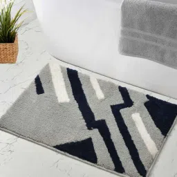 maa home concept Grey Geometric Microfiber 16X24 Inches Anti Skid Door Mats-picture-11