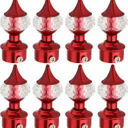 Red Curtain Knobs, Rod Rail Bracket Metal-image-70