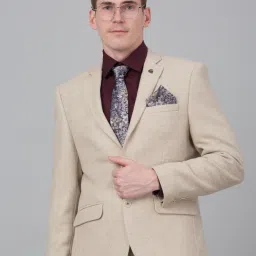 Men Self Design Single Breasted Formal Blazer-image-18