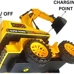 kd Super Power Remote Control Yellow JCB Construction Toy with Lights Movable image 2