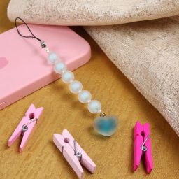 Threads & Beads mobile charm for dual colorful beads, colorful heart Phone Charm-image-50