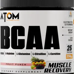 ATOM BCAA 250g with L-arginine, L-Carnitine, L-Citrulline Fruit Punch Flavor BCAA-30