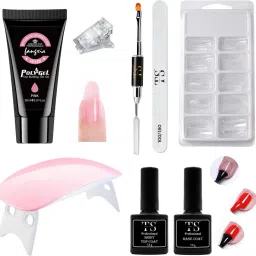 Poly Extension Gel Nail Kit Nail Art Design Beginner Kit with Top & Base Coat-19