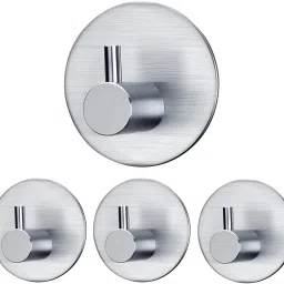 Heavy Duty Adhesive Hooks for Wall - Round silver hook Hook 4-image-18