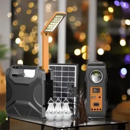smuf RL-6490 Portable Solar Inverter + 3 Bulb + LED Lamp + Mobile Charging 8 hrs Flood Lamp Emergency Light image 3