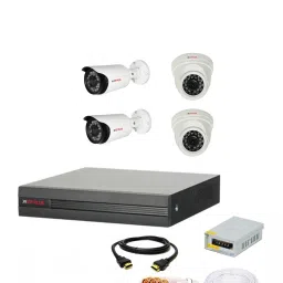 CP PLUS 4 Channal HD DVR 1080p 1Pcs,Outdoor Camera 2.4MP 2Pcs,Indoor Camera 2.4MP 2Pcs Security Camera-16