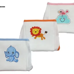 New born square padded nappy with string tie up-image-2