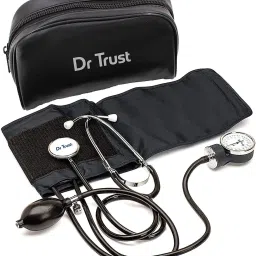 Dr Trust (USA) Clock Dial Type Aneroid Palm Manual Professional Sphygmomanometer with Stethoscope & Pressure Gauge Blood Pressure Machine (Adult Cuff & Carry Case Included) Bp Monitor-25