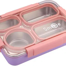 Stainless Steel 4 Compartment Lunch Box Leak Proof 900 ML with Silicon lid 4 Containers Lunch Box-image-76