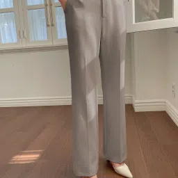 Women Regular Fit Brown Cotton Blend Trousers-image-12