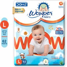 Fresh Baby Diapers Pants by Doms|Wetness Indicator| Upto 12Hrs Absorb | 9-14 Kg - L-21