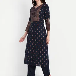 githaan Ethnic Motifs Printed Regular Anarkali Kurta & Trousers With Dupatta image 5