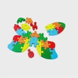 knk infotain Wooden Shaped Coloured Butterfly Puzzle with 26 Alphabets(A-Z) Numbers (1-26) image 3