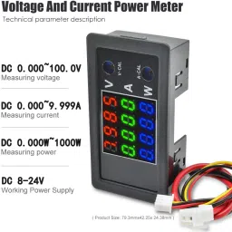4-Bit High Precision 100V 10A 1000W DC Digital Power Meter Voltmeter Ammeter Detector Volt AMP Panel Monitor Current Voltage Tester Voltmeter-18