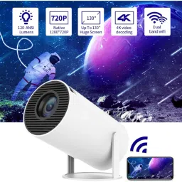 Lipzie 1080P Resolution, 180° Rotation, Auto Focus, 5G WiFi & BT Android 11 Projector (8000 lm) Portable Projector image 2