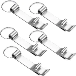 Aluminum Alloy Bottle Openers Portable Can Pryer 5 Pack 5Pcs Portable Silver Aluminum Alloy Bottle Openers Keyring Can Tab Pryer Tool Bottle Opener Set-image-22