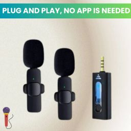 K35 Wireless Mic With Collar Microphone forYoutube/Voice Recording/InterviewZ247 Microphone-image-83