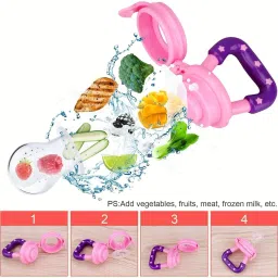 wagwanfly 2Pc Silicone Food Fruit Nibbler Soft Pacifier Feeder, Teether for Baby Teether and Feeder image 2
