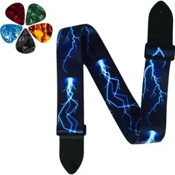 Guitar Strap with Picks High Quality Material Guitar Belt for Acoustic Guitar Nylon, Polyester Strap-image-51