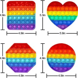 aganta Push Bubble Popit Game Push Pops Bubbles Toys Popits Stress Relief Tools For Girls And Boys Popit Set Of 4 Pop Its Pack Pop Pop Game [ Heart, Round, Square, Octagon ] image 2