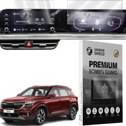 spartan shield Screen Guard for Kia Seltos 2023 Facelift | HTK | HTK Plus | Infotainment System 8 Inch + Speedometer Cluster 10.25 Inch Protector COMBO | Car TouchScreen Display Accessories [Not Tempered Glass]-image-15