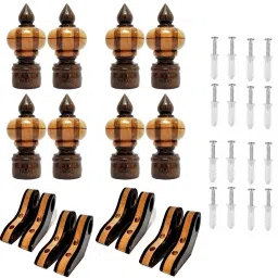 Brown Curtain Knobs, Rod Rail Bracket, Curtain Hooks, Curtain Rods, Curtain Rings Metal-picture-16