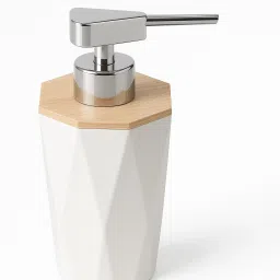 Modern Geometric Soap Dispenser with Wood and Chrome Accents Ask ChatGPT Bottled Water Dispenser-image-22