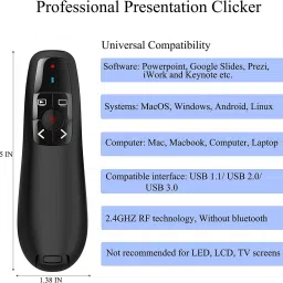 Jihaan Presenter Slide Changer Controller with USB Receiver for Mac black Professional Laser Pointer Presenter Slide Changer Controller Presenter image 4