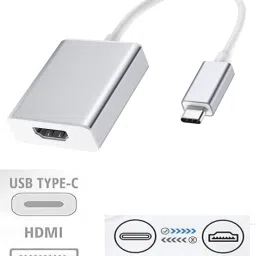 BALRAMA Silver White USB Type C to HDMI USB Male to Female Display Port DP Converter Cable Adapter Phone Converter-1