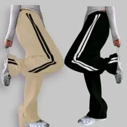 Pack of 2 Women Striped Multicolor Track Pants-picture-18