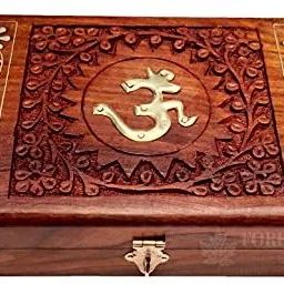 Wooden OM Box for Good Luck| Vanity Box| Jewellery Box For Gold, Cash, Money Cash Box-24