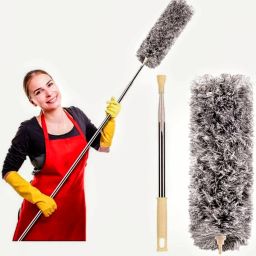 Flexible Duster for Fan Cleaning Mop with Long Rod | Spider Web Cleaner Stick | Microfibre Dry Brush-image-94