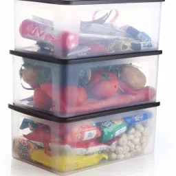 Bread box Storage container with Lid, Pack of 3 Storage Box-27
